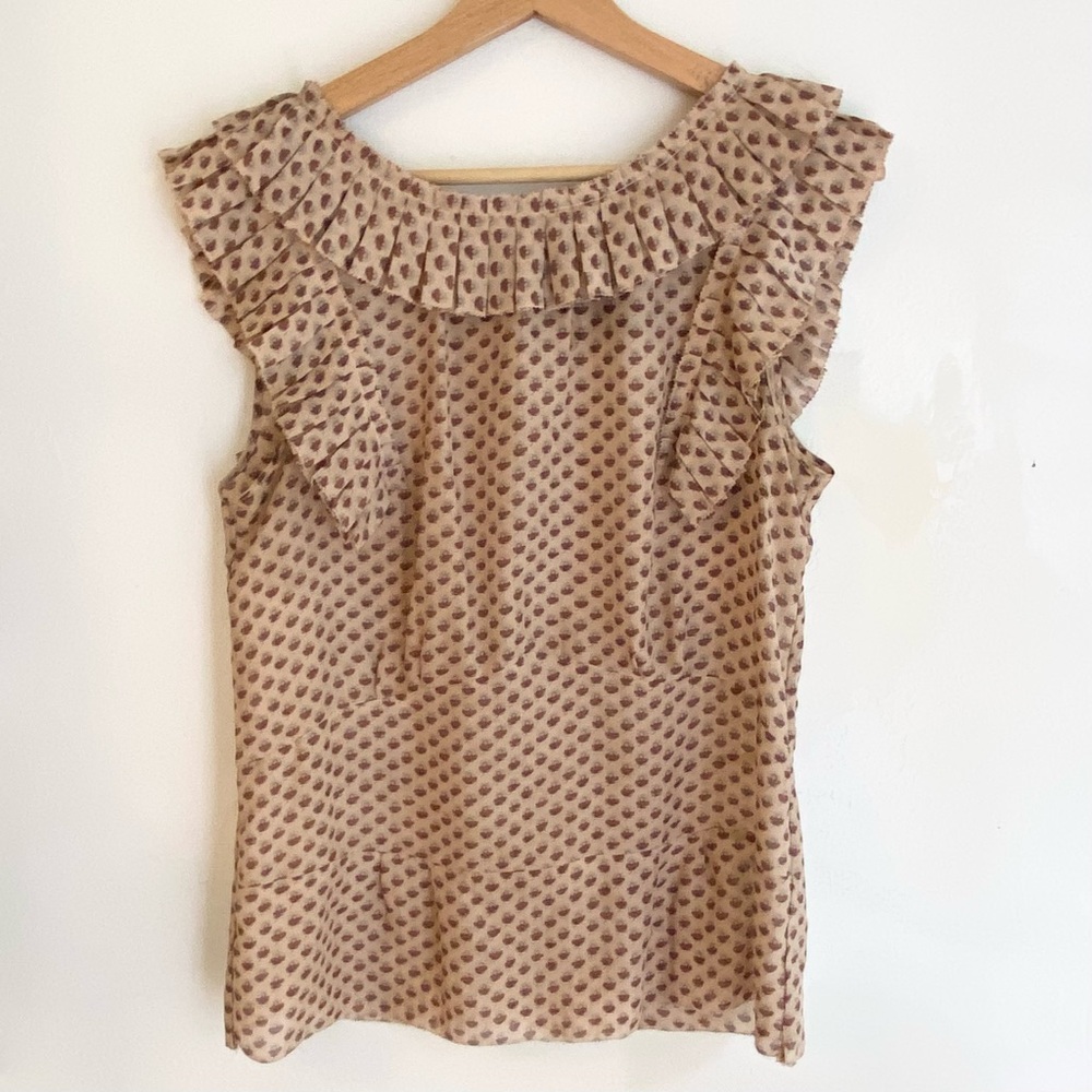 Marc By Marc Jacobs Beige/Pink Ruffle Blouse